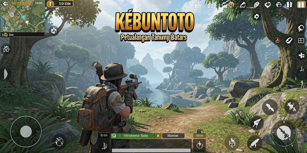 Tangkapan layar KEBUNTOTO menampilkan karakter yang menjelajahi dunia terbuka.