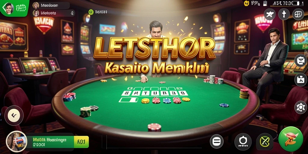 Tampilan gameplay LETSTHOR yang mengasyikkan dalam suasana kasino.