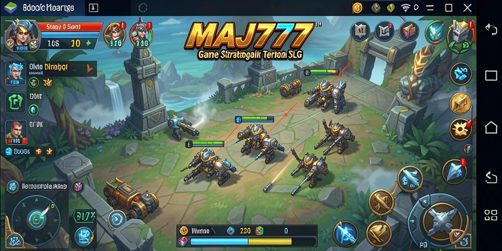 Screenshot utama MAJ777 menampilkan aksi pertempuran mendebarkan dalam gameplay SLG.