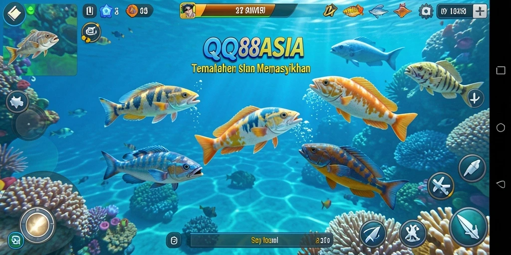 Tampilan gameplay seru Tembak Ikan di QQ88ASIA.