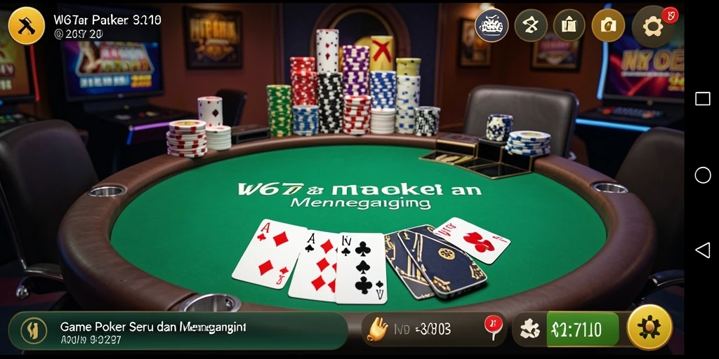 Screenshot W67 menampilkan gameplay seru permainan Poker.